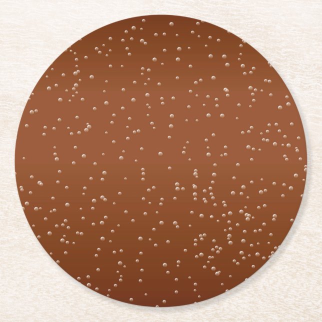 Root Beer with Tiny Bubbles Background Art Round Paper Coaster (Front)