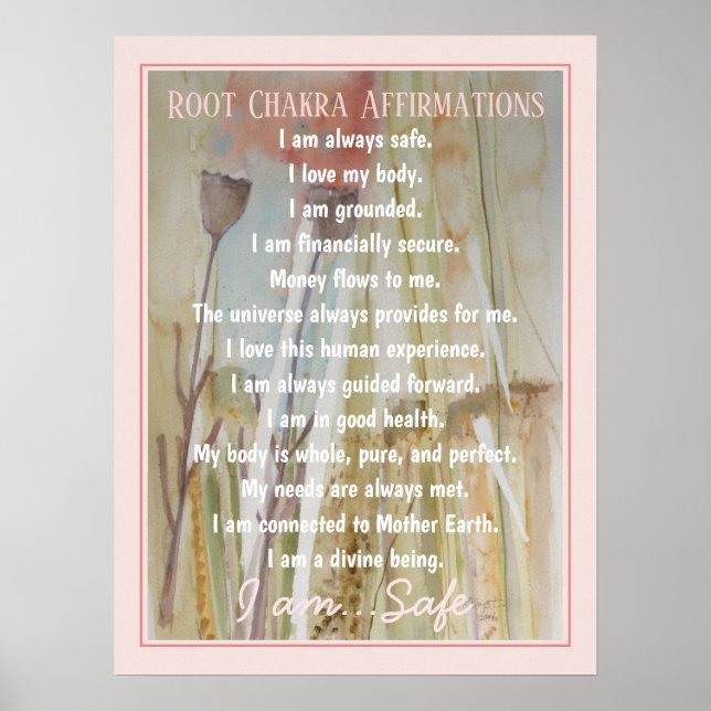 Root Chakra Affirmations Poster (Front)
