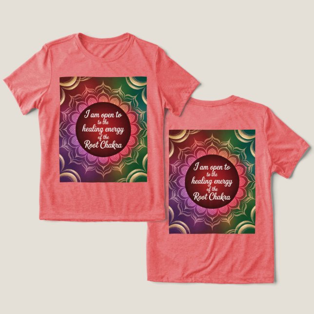  Root Chakra Healing T-Shirt Tri-Blend Shirt (Design Front & Back)