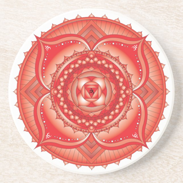 Root Chakra Light Mandala Coaster (Front)