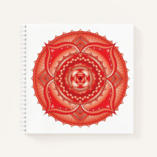 Root Chakra Mandala Red Square Notebook