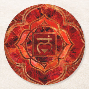 Root chakra - Muladhara Round Paper Coaster
