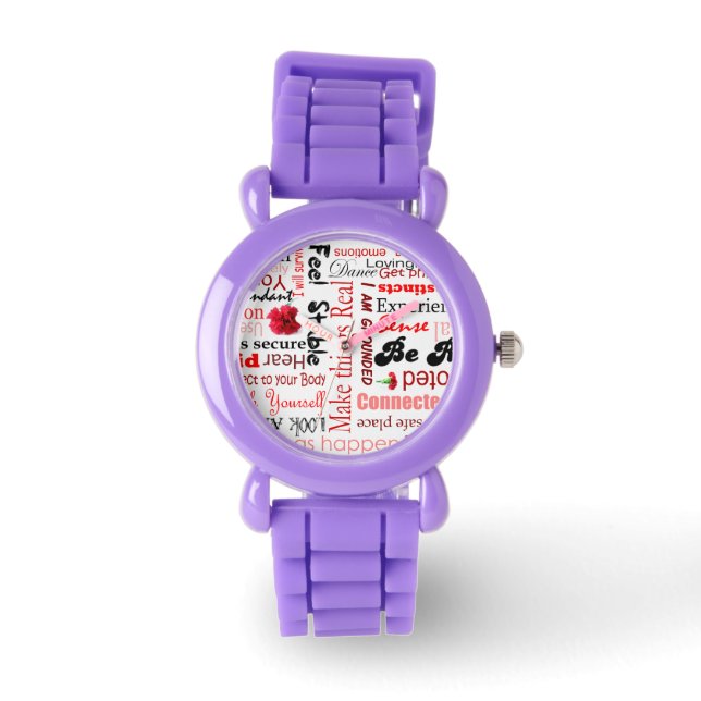 Root Chakra Positive Affirmations Typography Watch (Front)