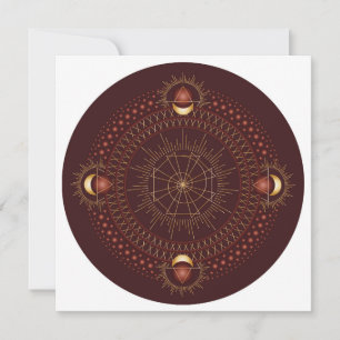 Root Chakra Shadow Mandala Square Note Card