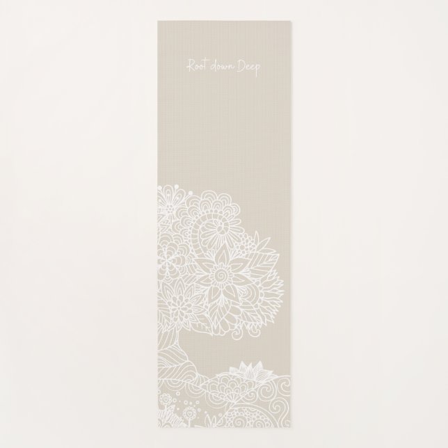 Root Down Deep Tree Of Life Mandala Design - Sand Yoga Mat (Front)