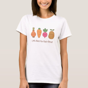 Root For Each Other Vegetables Pun Doodle T-Shirt