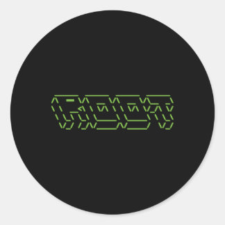 Root Linux Ascii Hacker Classic Round Sticker
