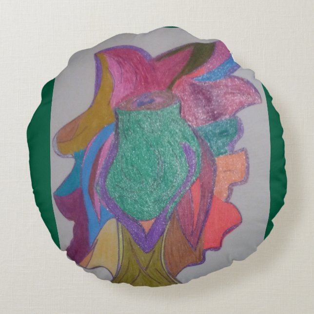Root of Beauty Round  Pillow (Back)