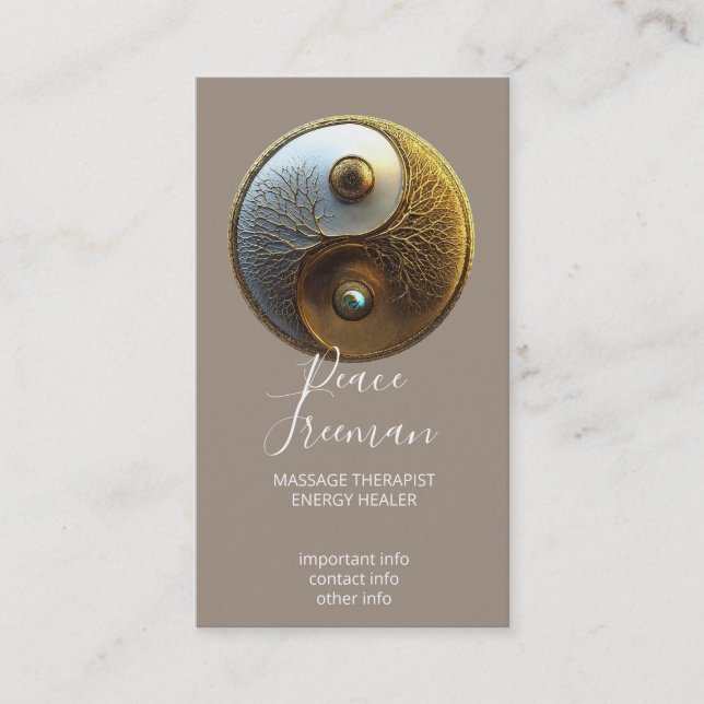 Root of Harmony | Yin Yang Design Business Card (Front)