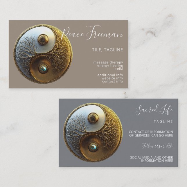 Root of Harmony | Yin Yang Design Business Card (Front/Back)