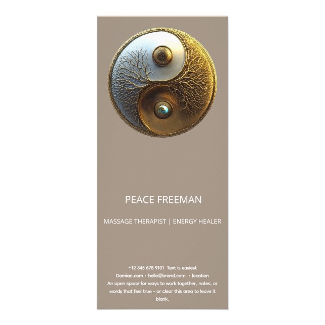 Root of Harmony | Yin Yang Design Rack Card (Back)