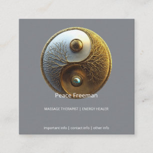 Root of Harmony Yin Yang Design Square Business Card
