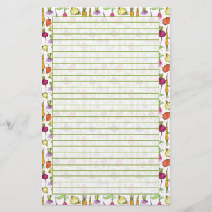Root Vegetables Drawing Garden Lined Stationery