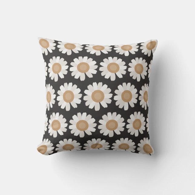 Rooted & Blooming – Charcoal & Clay Chamomile Cushion (Front)