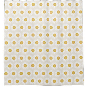 Rooted & Blooming – Soft Cream & Yellow Chamomile Shower Curtain
