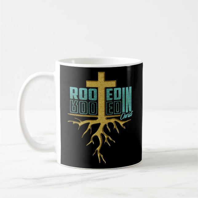 Rooted booked in Christ Coffee Mug (Left)