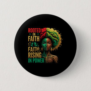 Rooted Faith Rising Afro God African Melanin Queen 6 Cm Round Badge