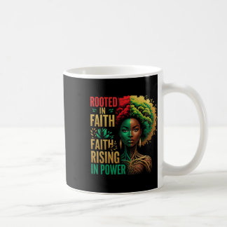 Rooted Faith Rising Afro God African Melanin Queen Coffee Mug