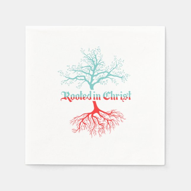 Rooted In Christ Catholic Christianty Religion Gif Napkin (Front)