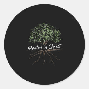 Rooted in Christ - Christian Jesus Classic Round Sticker
