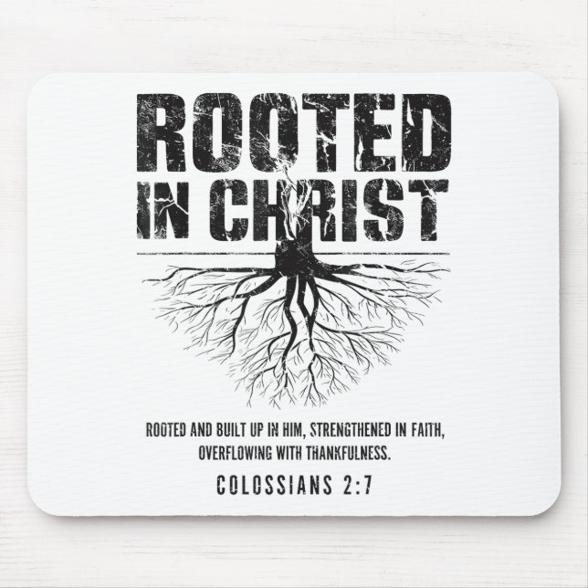 Rooted In Christ Christian Nge Bible Verse Colossi Mouse Mat (Front)