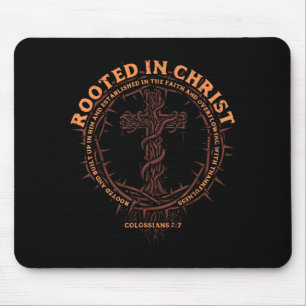 Rooted In Christ Christian Religious God Men Women Mouse Mat