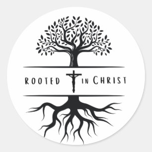Rooted in Christ Classic Round Sticker