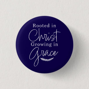 Rooted in Christ Growing in Grace Coloured 3 Cm Round Badge