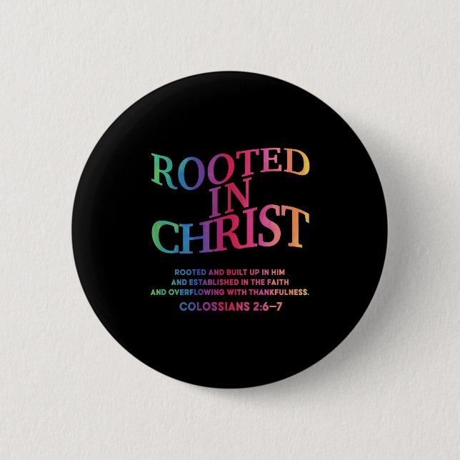 Rooted In Christ Is King Christian Jesus God Son S 6 Cm Round Badge (Front)