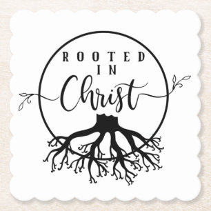 Rooted in Christ Paper Coaster
