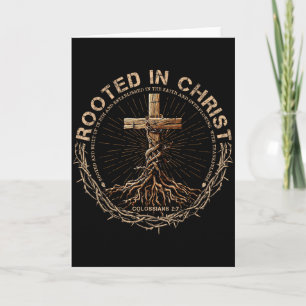 Rooted In Christ Shirt, Jesus Shirt, Vintage Cross Card