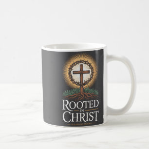 Rooted In Christ Tee Jesus Vintage Cross Christian Coffee Mug
