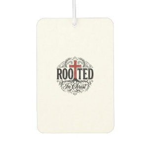 Rooted in Christ Vintage Christian Cross Design_1 Car Air Freshener