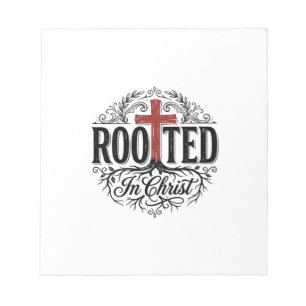 Rooted in Christ Vintage Christian Cross Design_1 Notepad
