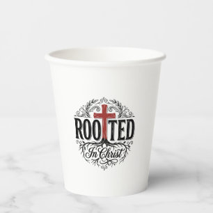 Rooted in Christ Vintage Christian Cross Design_1 Paper Cups