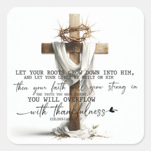 Rooted in Faith Artwork Square Sticker