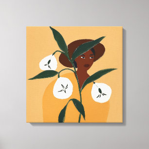 “Rooted in Grace” – Afrocentric Botanical Art Canvas Print
