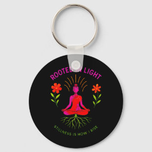 Rooted In Light Yoga Meditation Design Key Ring