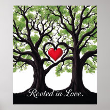 Rooted in Love Heart Tree Symbolic Art 
