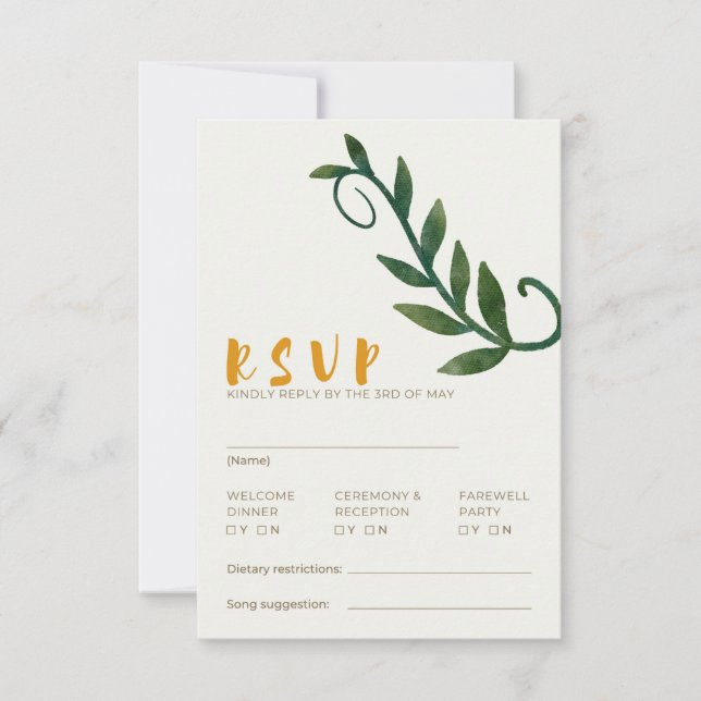 Rooted in Love Series RSVP Card (Front)