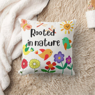 "Rooted in Nature" Eco-Inspired Graphic Cushion