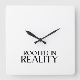 Rooted In Reality Minimalist Typewriter  Square Wall Clock