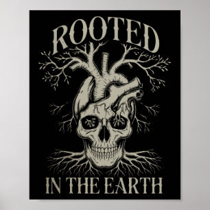 Rooted in the Earth Skull Tree Design Poster