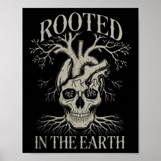 Rooted in the Earth Skull Tree Design Poster (Front)