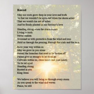 Rooted - Prayer Poem Poster