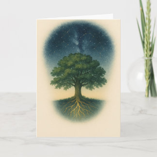 Rooted & Rising Family Tree Constellation Holiday Card