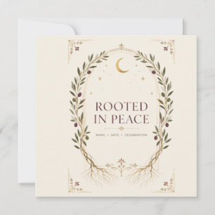 Rooted Romance Plum Olive Personalised Wedding Fav Invitation