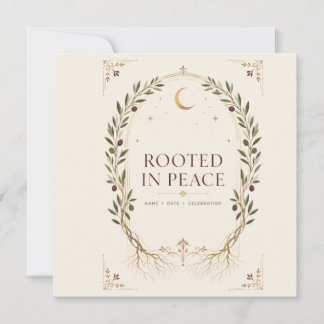 Rooted Romance Plum Olive Personalised Wedding Fav Invitation