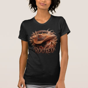 Rooted Vintage Western Cowboy Hat Floral Boho  T-Shirt