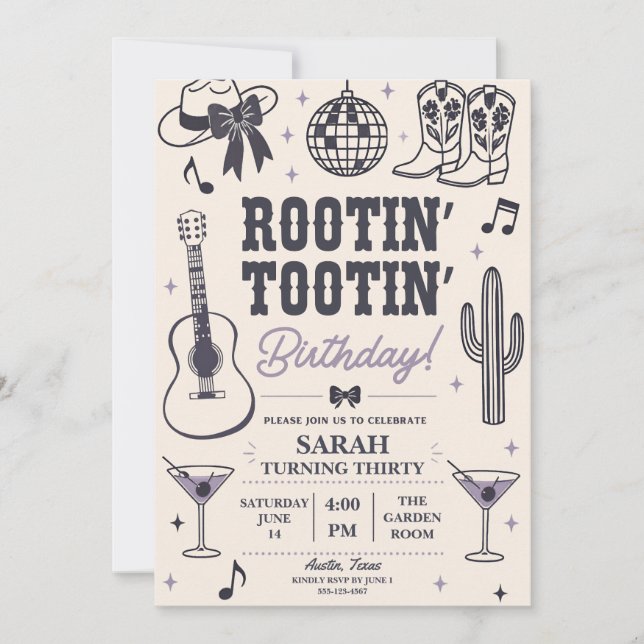 Rootin' Tootin' Birthday Invitation (Front)